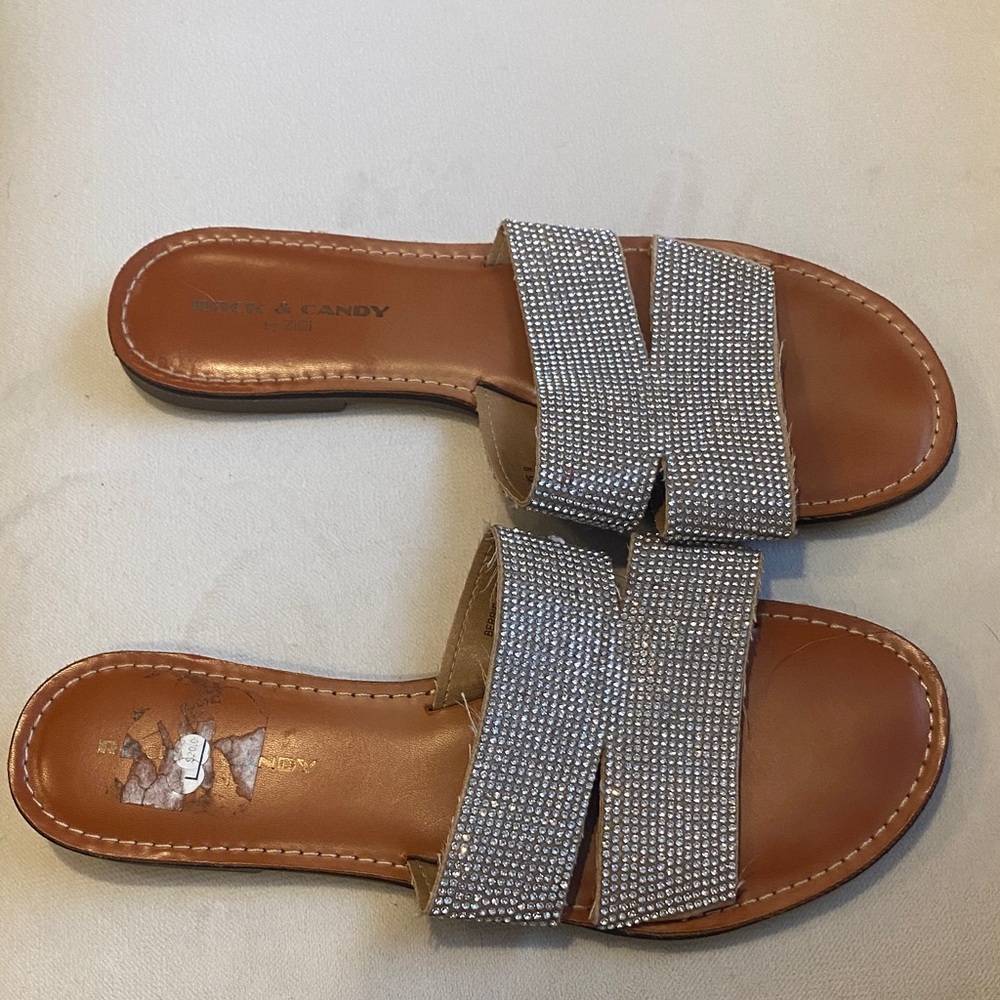Anne Klein Women's Sparkling Silver Sandals